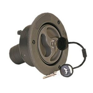Bocana corta con llave + tapa Ø 40 mm - Gris